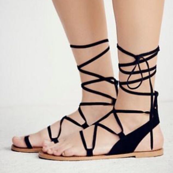 Free People Farylrobin Vegan Maddox Sandal Black 8 - Picture 9 of 12